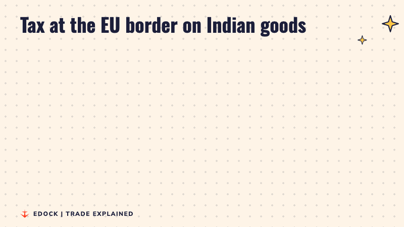 Two panels: today Indian clothes and leather shoes face border taxes of up to 12% and 17% in the EU, and once the deal starts the tax becomes zero