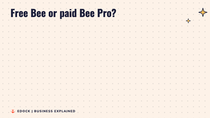 Free Bee: 14 days of memory with conversation summaries. Bee Pro at 11.99 dollars a month: unlimited summaries plus links to Amazon, Alexa+ and other apps