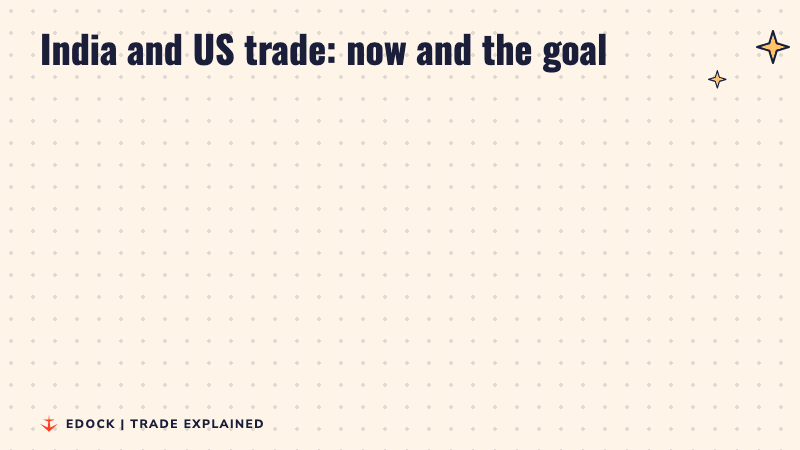 Two cards: today, over 240 billion dollars of India US trade; goal in three years, over 500 billion dollars